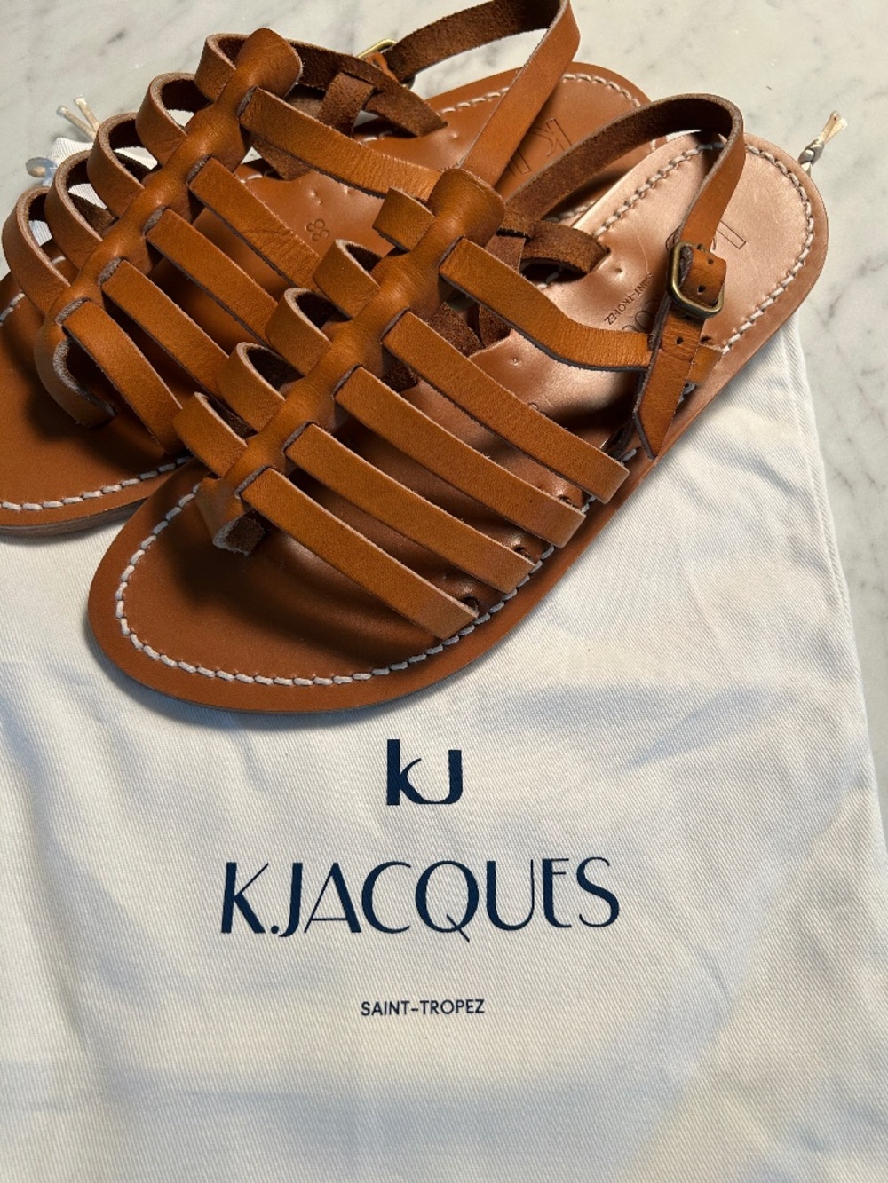 K. Jacques Homere F Miel Leather Sandals 38